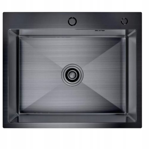 Pomivalno korito z eno korito iz jekla VELAZO Black PVD 60x50 cm + sifon