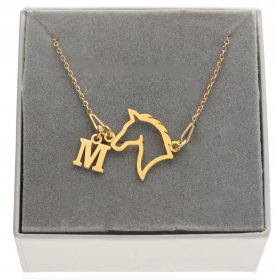    Zlata ogrlica konjiček s konjičkom ANY letter LETTER BOX SILVER 925