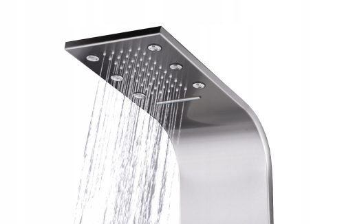 Tuš panel z hidromasažo COBRA ALFA LED termo termostat, srebrn