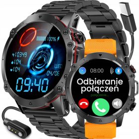  Moška pametna ura RUBICON Smartwatch 400mAh CALLS 2 trakova KORAKI SMS FB PULSE