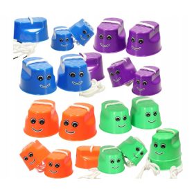 Hodulje za otroke, 4 para, hoja po barvitih skodelicah