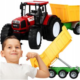   KMETIJSKI TRAKTOR VELIKAN S STROJI KIMION PREMIČNIMI DELI POGON 65 CM - IZJEMNO DARILNI SET ZA MALEGA FARMERJA
