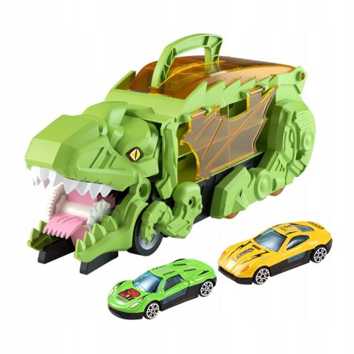 Dino Transport Avtomobilčki Montessori z zelenim toboganom