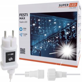 SuperLED Zunanja svetlobna zavesa icicle 500 LED lučk
