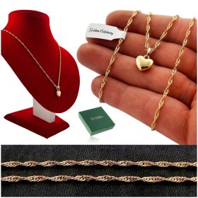    KLASIČNA OGRLICA IZ SRCA IZ 18K ZLATA DARILO DARILO ZA BOŽIČ