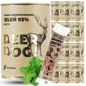   Optimized Name: Deer Dog premium mokra hrana za pse z jelenom in meto 0,4 kg

Optimized Description: Deer Dog premium mokra hrana za pse z okusom jelenovega mesa in mete v pločevinki tehta 400 g. Ta v