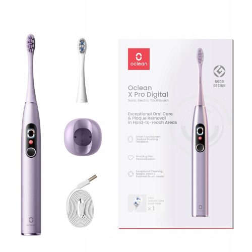  OCLEAN X PRO Digitalna sonična zobna ščetka v vijolični barvi