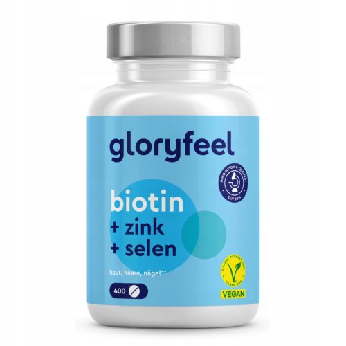 Kapsule Biotina Complex Gloryfeel - 400 Veganskih Kapsul z Cinkom in Selenom