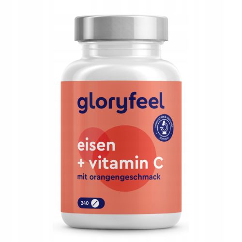 Tablete z visokim odmerkom železa in vitaminom C iz gloryfeel - 240 kapsul za 8 mesecev