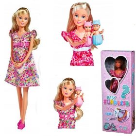   Lutka Steffi nosečnica s presenečenjem + dodatki 29 cm Simba