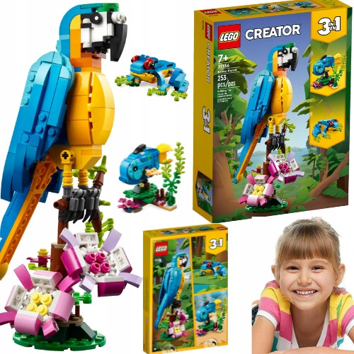 LEGO Creator 3 v 1 Egzotični Papagaj 31136 + BOŽIČNE VOŠČILNICE Kuverta Vesel Božiček