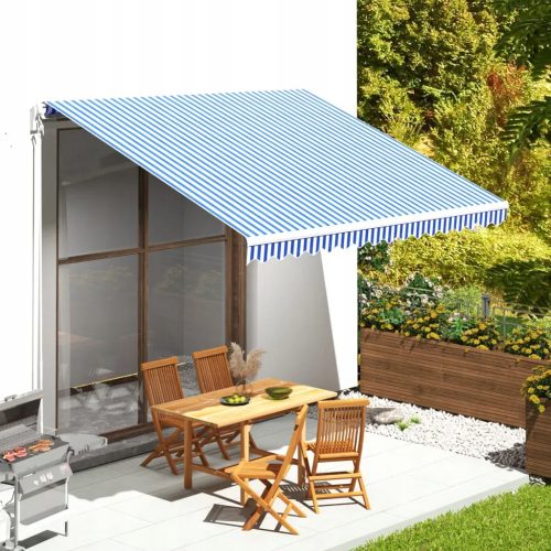 Zamensko platno za tendo, modro-belo, dimenzije 380 x 345 cm