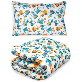    Prešita odeja 100x135 in vzglavnik 40x60 za otroški celoletni komplet bager