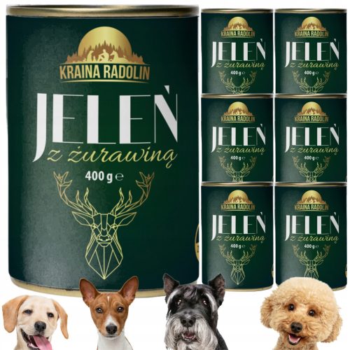 Krajina Radolin Jelen in brusnice 6x 400 g 93 % meso PREMIUM mokra hrana