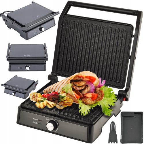 Gril LOVIO HOME Panini 2200W Električni kontaktni žar z regulacijo temperature in 180° odpiranjem