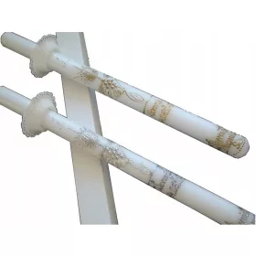   Sveča za prvo obhajilo IHS Sveta obhajila IME datum ročno okrašena