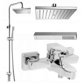   OMNIRES luksuzni stenski tuš set za kopalnico z nastavljivo višino in moderno armaturo za kad