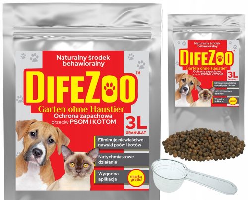 DIFEZOO Odganjalec za pse in mačke 3l Granulat + Merilna žlička