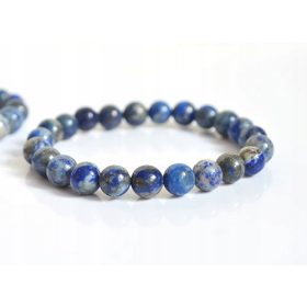   Naravna zapestnica LAPIS LAZULI Pyrite BALLS gladka krogla 8 mm