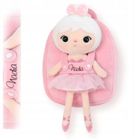   Metoo otroški nahrbtnik s plišasto igračo Balerina z imenom