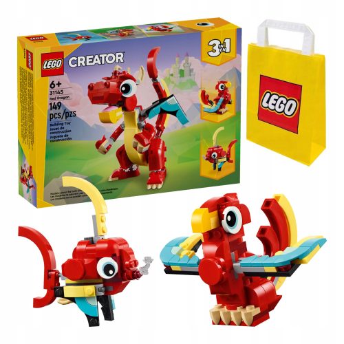 LEGO Stvaritelj 3v1 - Rdeči zmaj, feniks ali riba (31145) + darilna vrečka