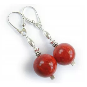  Srebrni naravni koralni uhani