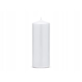   Sveča za zabave PartyDeco 1 kos mat, BELA, debel steber, 15x6cm, poroka, rojstni dan, obhajilo