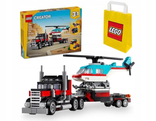 LEGO Creator 31146 Gradbeni tovornjak s helikopterjem in torbo