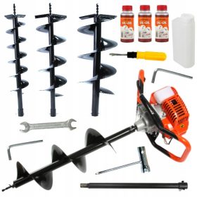   Bencinski vrtalnik za zemljo DEMON® + wiertło 10/80 cm + wiertło 15/80 cm + wiertło 20/80 cm + podaljšek 50 cm + olje SIL-OIL 100ml

Vrtalnik DEMON® je opremljen z močnim 5,2 KM motorjem, ki zagotavlj