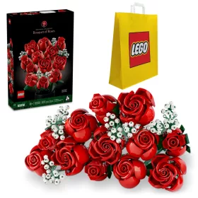   LEGO IKONE BUKET 10328 RDEČIH VRŽE + LEGO 6315792 PAPIRNATA VREČKA VP SREDNJA M 34X41X10 TE