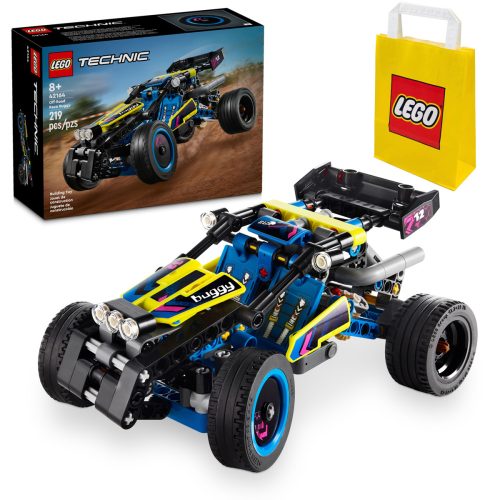 LEGO Technic Terenski Dirkalni Buggy 42164 + LEGO Papirnata Vrečka 6315786 Rumena 24x8x18 cm