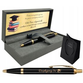   Parker elegantni modri kemični svinčnik s pozlačenimi detajli in gravuro kot idealno darilo za posebne priložnosti. Ta izjemno eleganten kemični svinčnik Parker IM GT je prevlečen z bleščečim lakom v 