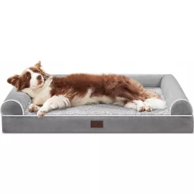    WESTERN HOME Ortopedska postelja za velike pse siva 91x68x16,5 cm
