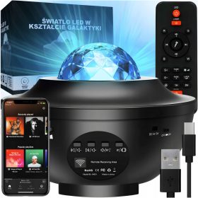   PROJEKTOR GALAKSIJA LED NOČNA SVETILKA BLUETOOTH ZVOČNIK + DALJINSKI