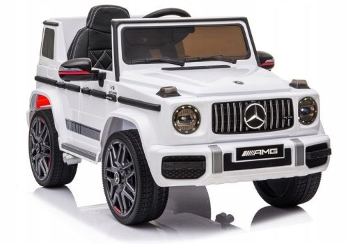 Mercedes G63 otroški avto na akumulator, bel, mehka EVA usnjena platišča