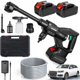   Visokotlačni čistilec na baterije 500W 21V 100 BAR SET + 2 BATERIJI