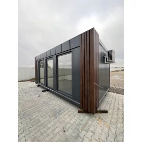 Pisarniški kontejner iz grafitne sendvič plošče 6x3 oreh