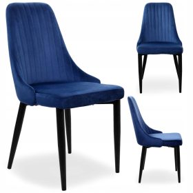 eHokery Lorient Velvet stol, modri odtenki, 1 kos