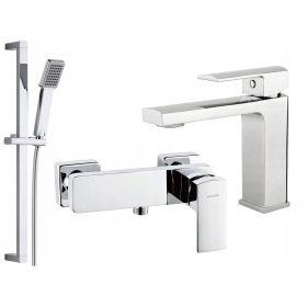   Kakovostna armatura za tuš Valvex Enzo z dodatki za umivalnik in tuš set. Izdelana iz medenine CUBIC za eleganten videz in dolgo življenjsko dobo. Armatura za tuš vključuje keramično glavico za enosta