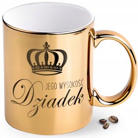 ZLATO PRIKAZOVANJE DEDKA KOT DARILNI KUBEK ZA ČAJ IN KAVO