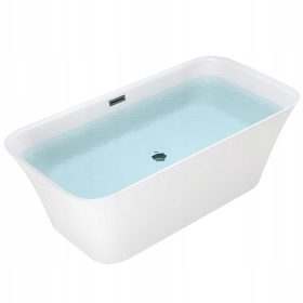   Vrhunska prostostoječa kopalna kad Hydrosan VIANA 511A, bela, s črnim prelivom, sredinski odtok, 150 x 75 cm