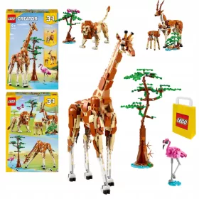   LEGO Creator 31150 Divje živali iz safarija + LEGO papirnata vrečka 6315786 rumena 24x8x18 cm