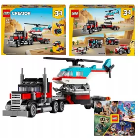   LEGO Graditelj 31146 Tovornjak s ploščato platformo in helikopter + LEGO KATALOG 2024 NOVO