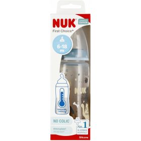   NUK STEKLENICA 300 ML 6-18M FIRST CHOICE CAT&DOG MODRA 10216007