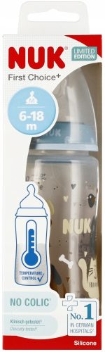 NUK STEKLENICA 300 ML 6-18M FIRST CHOICE CAT&DOG MODRA 10216007
