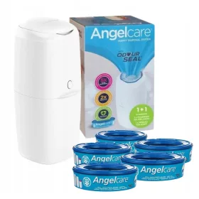 Pojemnik za plenice Angelcare s 5 vložki, bela mat