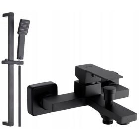   Stenska enoročna armatura za kad Valvex ARS črna + navidna tuš garnitura Aveeo Borg