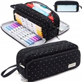 Elegantna trojna peresnica Martius v črni barvi s pikicami