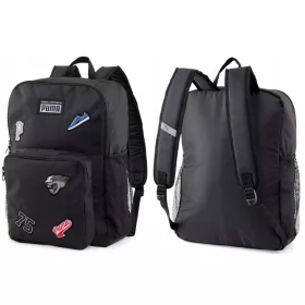   Puma Patch Backpack 079514 črn nahrbtnik - 25 l, šolski in športni nahrbtnik z ojačanim hrbtom