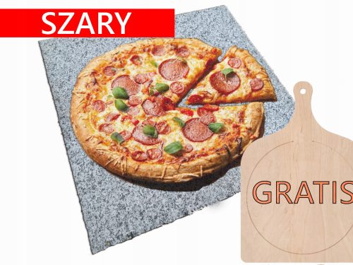 Kamnite plošče za peko pic 38x36 + lopatica za picerijo, naravni granit, 2v1, idealno kot darilo